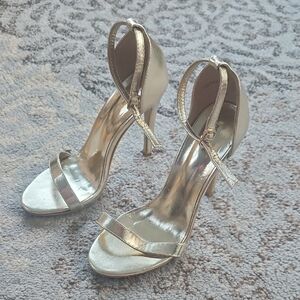 PrettyLittleThing Stiletto Heels Sandals with Ankle Strap Gold 38